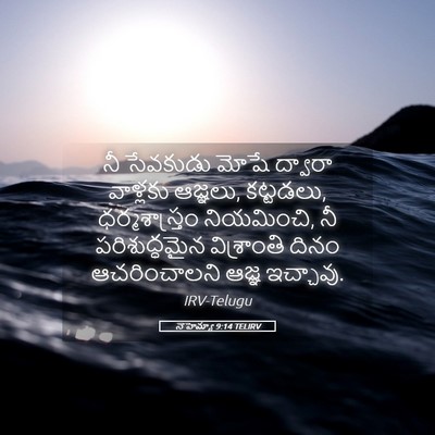 Picture 05 - నెహెమ్యా 9:14 TELIRV - నీ సేవకుడు మోషే - Bible Verse Picture