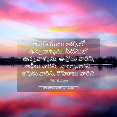 Picture 05 - న్యాయాధిపతులు 1:31 TELIRV - ఆషేరీయులు అక్కోలో - Bible Verse Picture