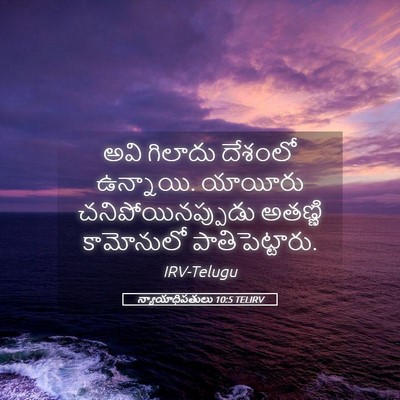 Picture 05 - న్యాయాధిపతులు 10:5 TELIRV - అవి గిలాదు దేశంలో - Bible Verse Picture
