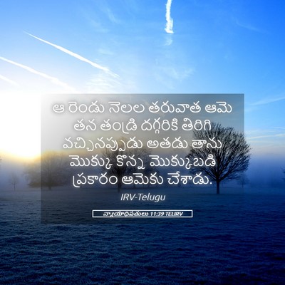 Picture 05 - న్యాయాధిపతులు 11:39 TELIRV - ఆ రెండు నెలల - Bible Verse Picture