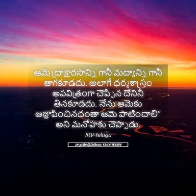 Picture 05 - న్యాయాధిపతులు 13:14 TELIRV - ఆమె - Bible Verse Picture
