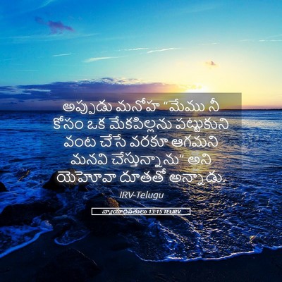 Picture 05 - న్యాయాధిపతులు 13:15 TELIRV - అప్పుడు మనోహ - Bible Verse Picture