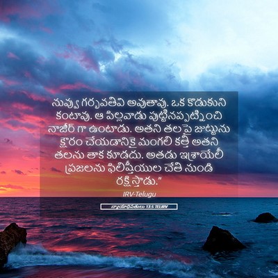 Picture 05 - న్యాయాధిపతులు 13:5 TELIRV - నువ్వు గర్భవతివి - Bible Verse Picture