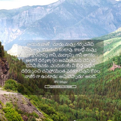 Picture 05 - న్యాయాధిపతులు 13:7 TELIRV - ఆయన నాతో, ‘చూడు - Bible Verse Picture