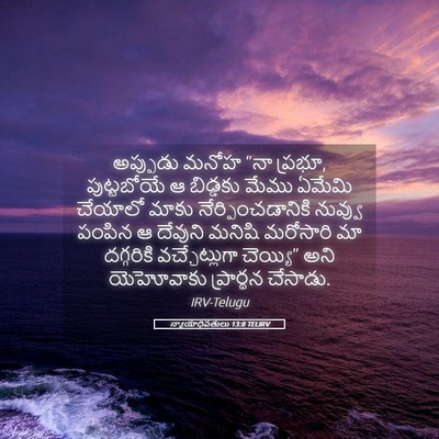 Picture 05 - న్యాయాధిపతులు 13:8 TELIRV - అప్పుడు మనోహ “నా - Bible Verse Picture