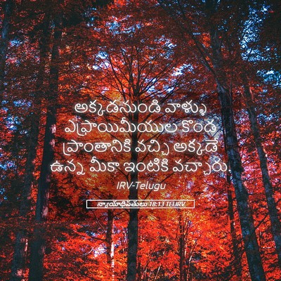 Picture 05 - న్యాయాధిపతులు 18:13 TELIRV - అక్కడనుండి వాళ్ళు - Bible Verse Picture