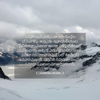 Picture 05 - న్యాయాధిపతులు 20:26 TELIRV - చనిపోయిన వాళ్ళంతా - Bible Verse Picture