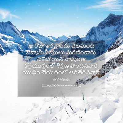 Picture 05 - న్యాయాధిపతులు 20:46 TELIRV - ఆ రోజు ఇరవై ఐదు - Bible Verse Picture