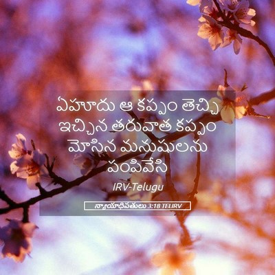 Picture 05 - న్యాయాధిపతులు 3:18 TELIRV - ఏహూదు ఆ కప్పం - Bible Verse Picture