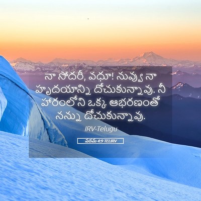 Picture 05 - పరమ 4:9 TELIRV - నా సోదరీ, వధూ! - Bible Verse Picture