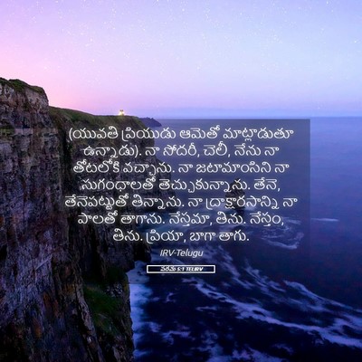 Picture 05 - పరమ 5:1 TELIRV - (యువతి ప్రియుడు - Bible Verse Picture