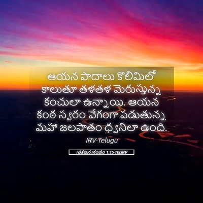 Picture 05 - ప్రకటన గ్రంథం 1:15 TELIRV - ఆయన పాదాలు - Bible Verse Picture