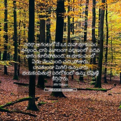 Picture 05 - ప్రకటన గ్రంథం 11:13 TELIRV - సరిగ్గా ఆ గంటలోనే - Bible Verse Picture