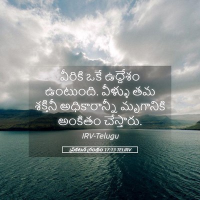 Picture 05 - ప్రకటన గ్రంథం 17:13 TELIRV - వీరికి ఒకే - Bible Verse Picture
