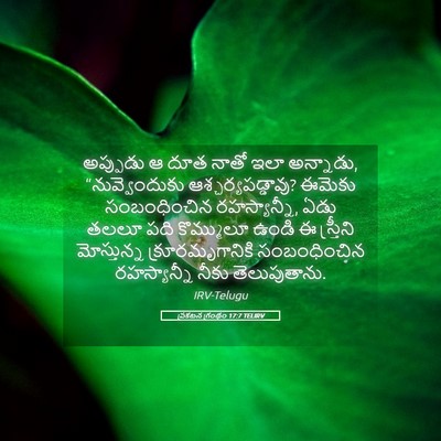 Picture 05 - ప్రకటన గ్రంథం 17:7 TELIRV - అప్పుడు ఆ దూత నాతో - Bible Verse Picture