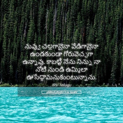 Picture 05 - ప్రకటన గ్రంథం 3:16 TELIRV - నువ్వు చల్లగానైనా - Bible Verse Picture