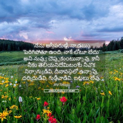 Picture 05 - ప్రకటన గ్రంథం 3:17 TELIRV - ‘నేను - Bible Verse Picture