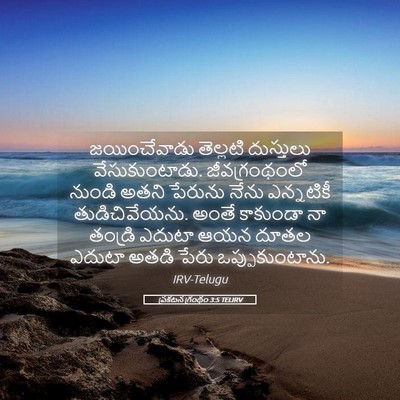 Picture 05 - ప్రకటన గ్రంథం 3:5 TELIRV - జయించేవాడు - Bible Verse Picture