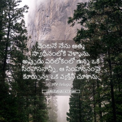 Picture 05 - ప్రకటన గ్రంథం 4:2 TELIRV - వెంటనే నేను ఆత్మ - Bible Verse Picture