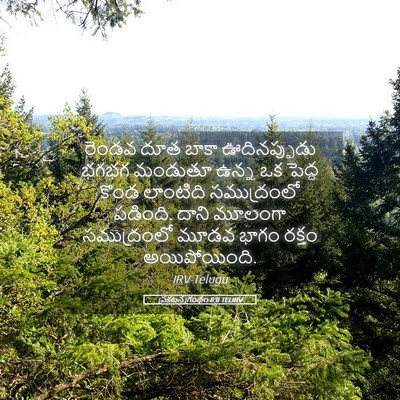 Picture 05 - ప్రకటన గ్రంథం 8:8 TELIRV - రెండవ దూత బాకా - Bible Verse Picture