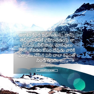 Picture 05 - ప్రసంగి 1:13 TELIRV - ఆకాశం కింద - Bible Verse Picture