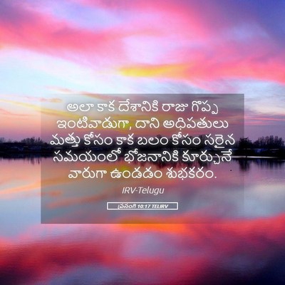 Picture 05 - ప్రసంగి 10:17 TELIRV - అలా కాక దేశానికి - Bible Verse Picture