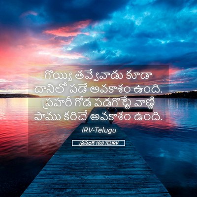 Picture 05 - ప్రసంగి 10:8 TELIRV - గొయ్యి తవ్వేవాడు - Bible Verse Picture