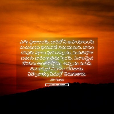Picture 05 - ప్రసంగి 12:5 TELIRV - ఎత్తు స్థలాలంటే, - Bible Verse Picture