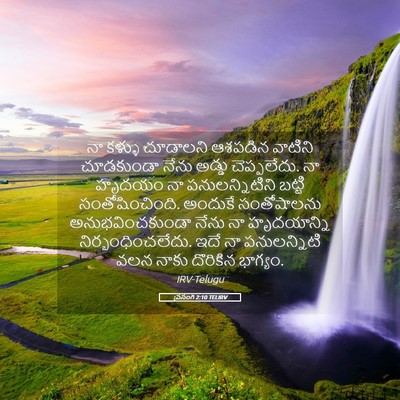 Picture 05 - ప్రసంగి 2:10 TELIRV - నా కళ్ళు చూడాలని - Bible Verse Picture