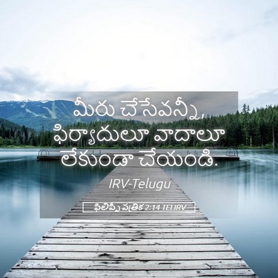 Picture 05 - ఫిలిప్పీ పత్రిక 2:14 TELIRV - మీరు చేసేవన్నీ, - Bible Verse Picture