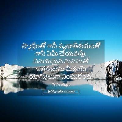 Picture 05 - ఫిలిప్పీ పత్రిక 2:3 TELIRV - స్వార్ధంతో గానీ - Bible Verse Picture