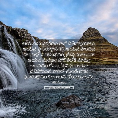 Picture 05 - ఫిలిప్పీ పత్రిక 3:11 TELIRV - ఆయనను ఎరగడం అనే - Bible Verse Picture