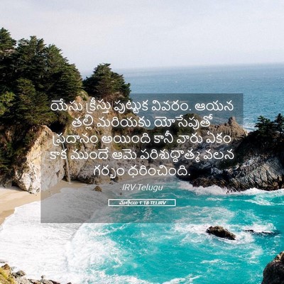 Picture 05 - మత్తయి 1:18 TELIRV - యేసు క్రీస్తు - Bible Verse Picture
