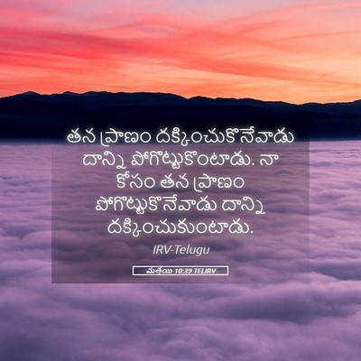 Picture 05 - మత్తయి 10:39 TELIRV - తన ప్రాణం - Bible Verse Picture