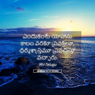 Picture 05 - మత్తయి 11:13 TELIRV - ఎందుకంటే యోహాను - Bible Verse Picture