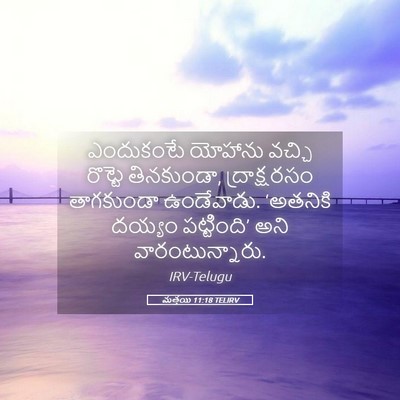 Picture 05 - మత్తయి 11:18 TELIRV - ఎందుకంటే యోహాను - Bible Verse Picture