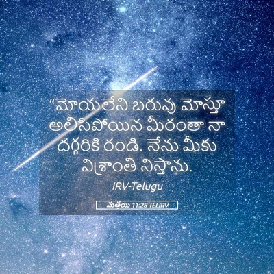 Picture 05 - మత్తయి 11:28 TELIRV - “మోయలేని బరువు - Bible Verse Picture