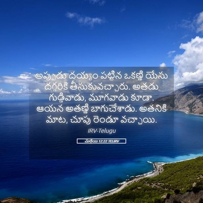 Picture 05 - మత్తయి 12:22 TELIRV - అప్పుడు దయ్యం - Bible Verse Picture