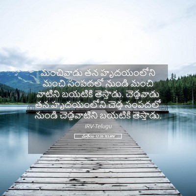 Picture 05 - మత్తయి 12:35 TELIRV - మంచివాడు తన - Bible Verse Picture