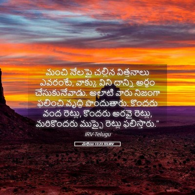 Picture 05 - మత్తయి 13:23 TELIRV - మంచి నేలపై చల్లిన - Bible Verse Picture