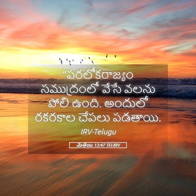 Picture 05 - మత్తయి 13:47 TELIRV - “పరలోకరాజ్యం - Bible Verse Picture