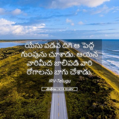 Picture 05 - మత్తయి 14:14 TELIRV - యేసు పడవ దిగి ఆ - Bible Verse Picture