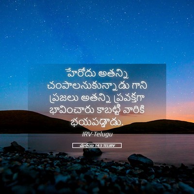 Picture 05 - మత్తయి 14:5 TELIRV - హేరోదు అతన్ని - Bible Verse Picture