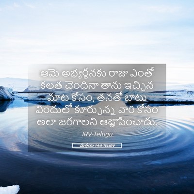 Picture 05 - మత్తయి 14:9 TELIRV - ఆమె అభ్యర్ధనకు - Bible Verse Picture