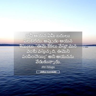 Picture 05 - మత్తయి 15:23 TELIRV - కానీ ఆయన ఏమీ బదులు - Bible Verse Picture