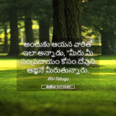 Picture 05 - మత్తయి 15:3 TELIRV - అందుకు ఆయన వారితో - Bible Verse Picture