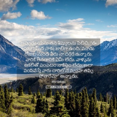 Picture 05 - మత్తయి 15:32 TELIRV - అప్పుడు యేసు తన - Bible Verse Picture