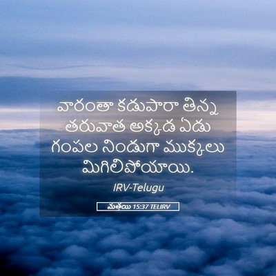 Picture 05 - మత్తయి 15:37 TELIRV - వారంతా కడుపారా - Bible Verse Picture