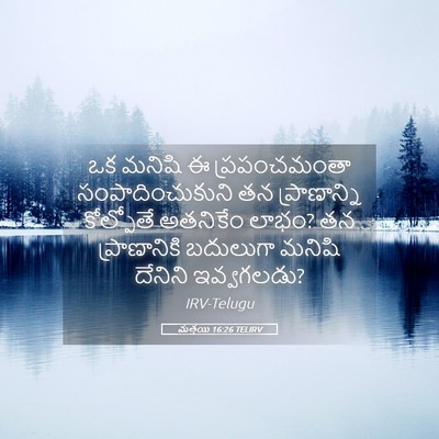 Picture 05 - మత్తయి 16:26 TELIRV - ఒక మనిషి ఈ - Bible Verse Picture