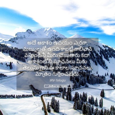 Picture 05 - మత్తయి 16:3 TELIRV - అదే ఆకాశం ఉదయం - Bible Verse Picture
